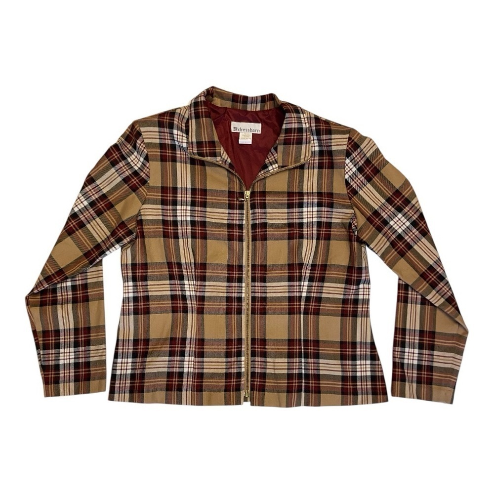 Vintage zip front Y2K plaid jacket